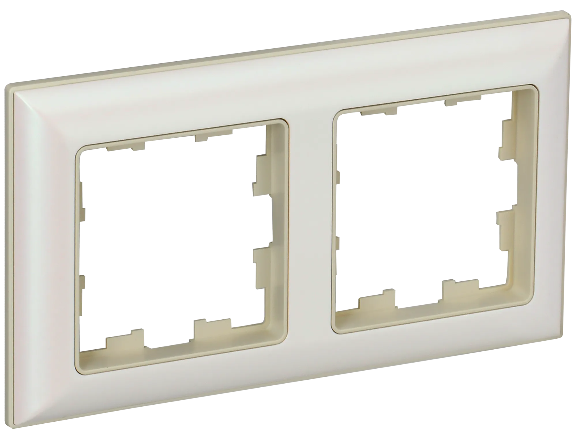 BRITE Рамка 2-местная РУ-2-Бр бежевый/жемчужный IEK