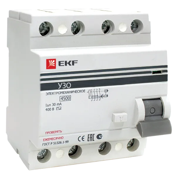 УЗО ВД-100 4P 63А 30мА тип (АС) эл-мех EKF PROxima