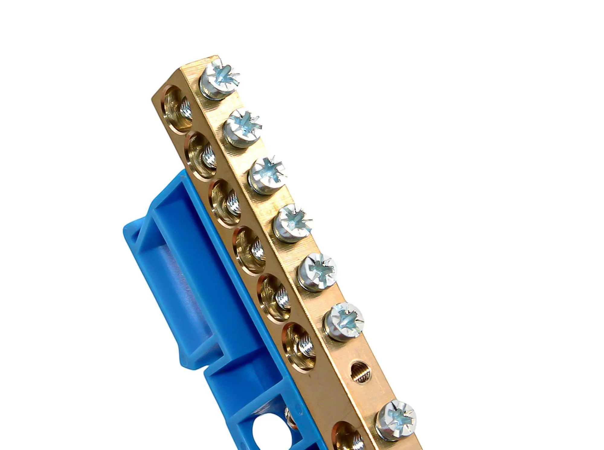 Шина N "ноль" на DIN-изоляторе СИНИЙ 8х12-12 DEKRON - Фото 4