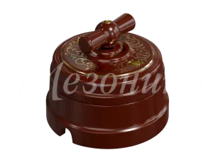 Выключатель ретро поворотный на четыре положения (2-х клавишный, в комплекте с подъемной рамкой D70x GE70401-04EL