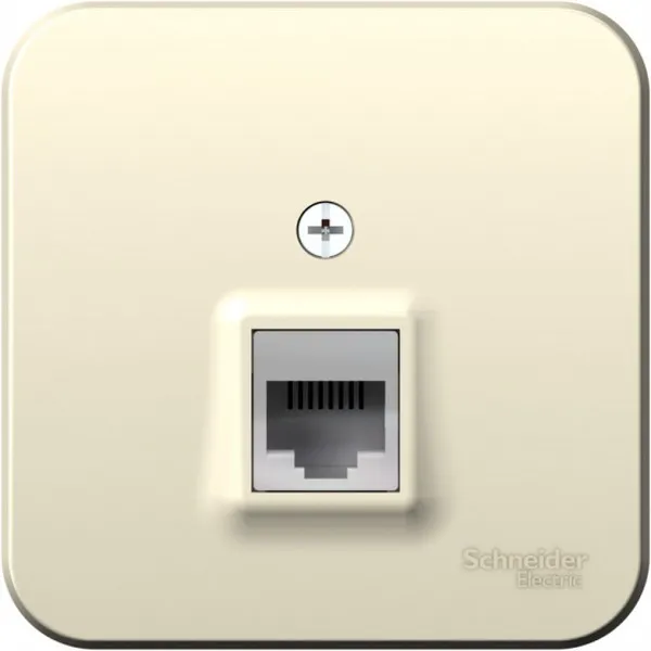 Розетка компьютерная 1-м ОП Blanca RJ45 кат.5E с изолир. пластиной молочн. SE BLNIA045002 - Фото 3