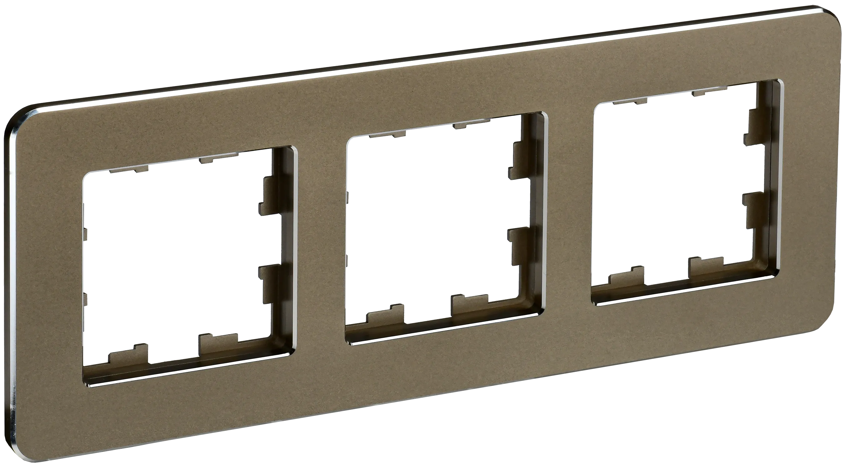 BRITE Рамка 3-местная РУ-3-1-Бр металл латунь RE IEK