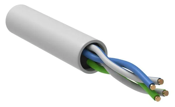 Кабель витая пара U/UTP кат.5E 24AWG 2 пары LSZH INDOOR 1м белый GENERICA
