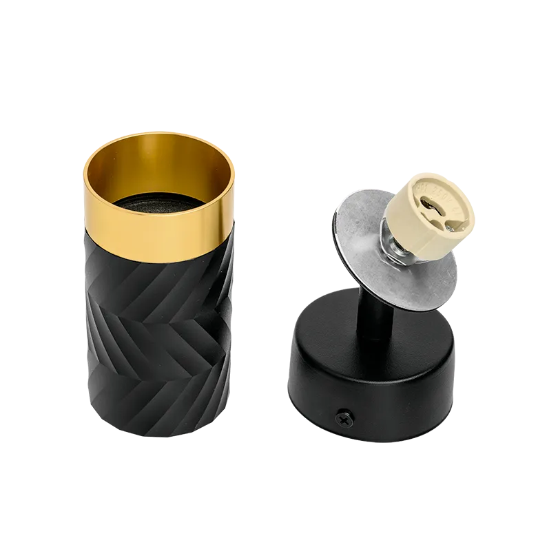 Накладной светильник WOLTA WSL-GU10/S09BG IP20 под лампу GU10 Чёрный/золото LINEA D60x170 1/50 - Фото 7