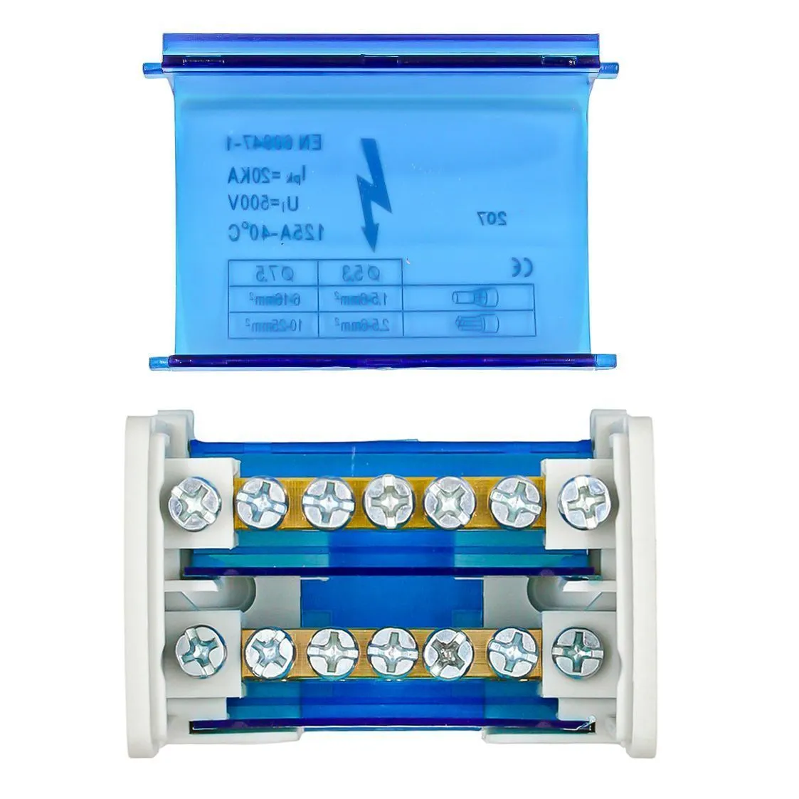 Шины на DIN-рейку в корпусе (кросс-модуль) 2х7 L+PEN - Фото 5