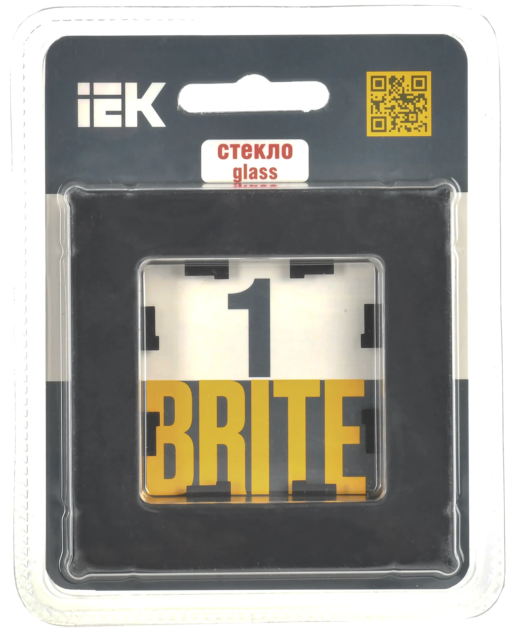 BRITE Рамка 1-местная РУ-1-2-Бр стекло черный матовый IEK - Фото 2