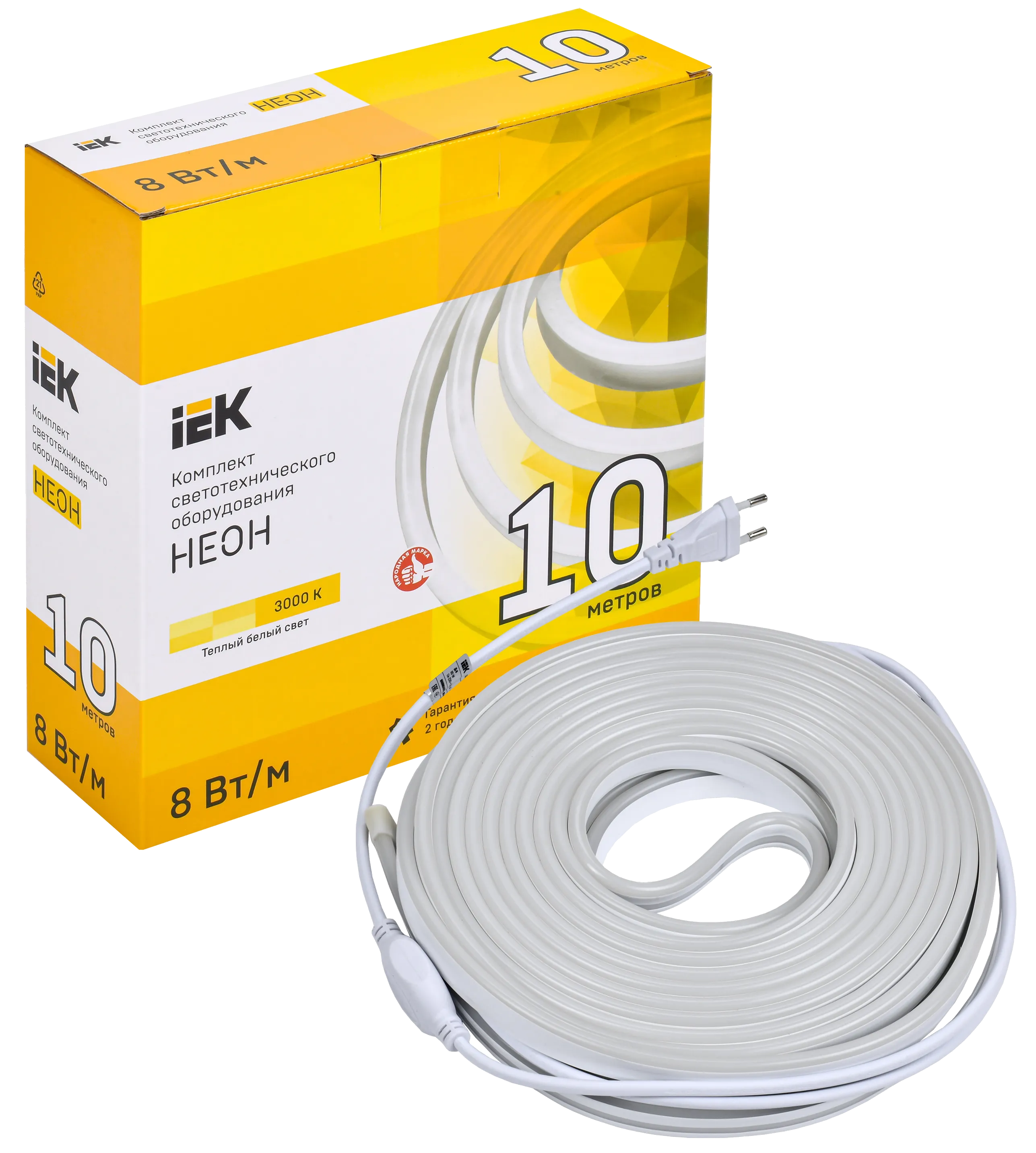 Комплект светодиодной подсветки "Неон" (лента LED 10м LSR5-2835WW120-8-IP65-220В + драйвер) IEK - Фото 2