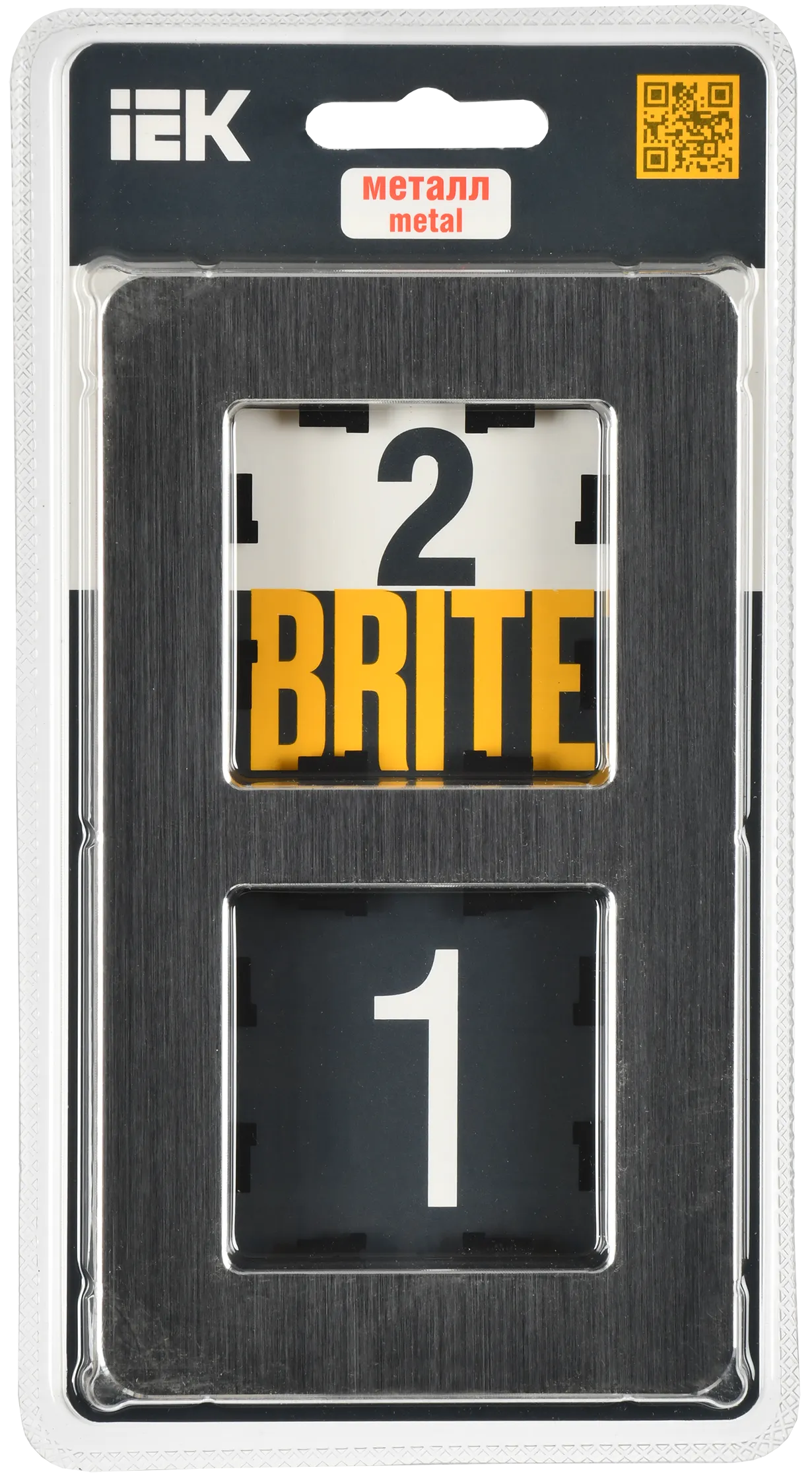 BRITE Рамка 2-местная РУ-2-1-Бр металл черный RE AL IEK - Фото 2