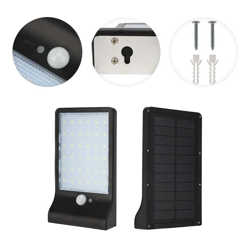 Светильник прожекторный настенный NEW AGE 6500К, со встроенным аккумулятором, солнечной панелью, датчиками движения и освещенности, IP44 LAMPER - Фото 2