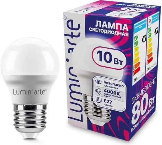 Светодиодная лампа Luminarte LSTD-G45-10W4KE27 10Вт 4000K E27