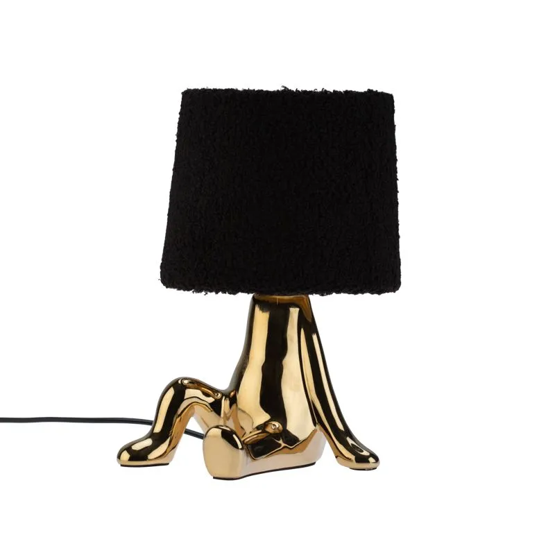 Светильник декоративный Человечек, золотой с черным абажуром, Е27 REXANT - Фото 4