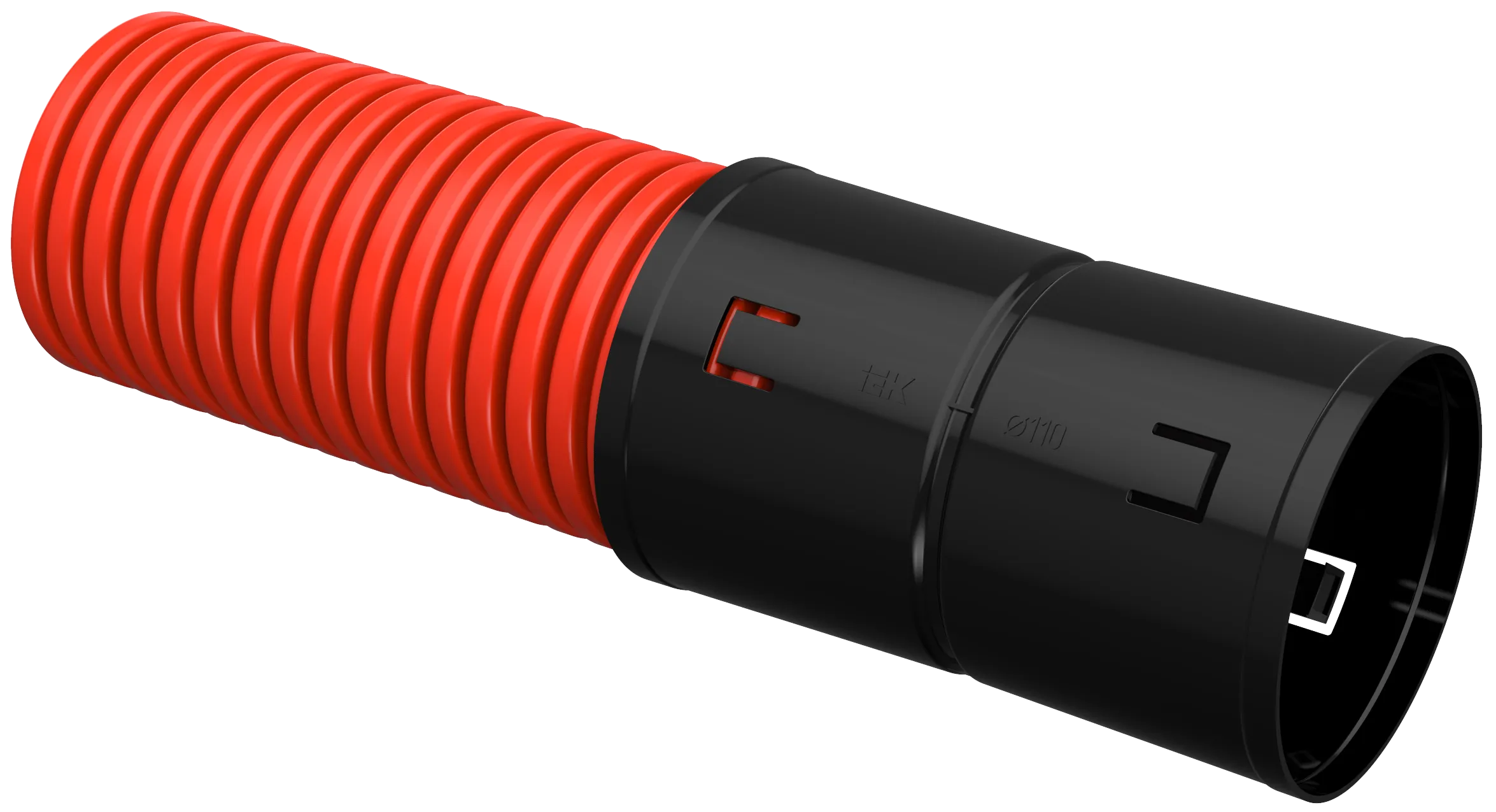 Труба гофрированная двустенная ПНД d=110мм красная (50м) IEK