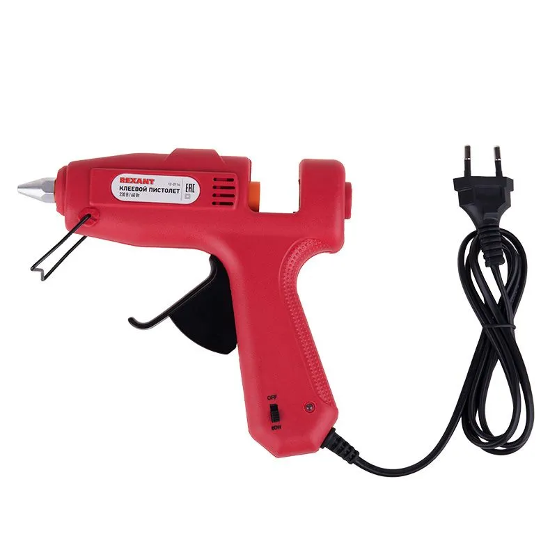 Пистолет клеевой, 60Вт, Ø11мм, с кнопкой, блистер REXANT