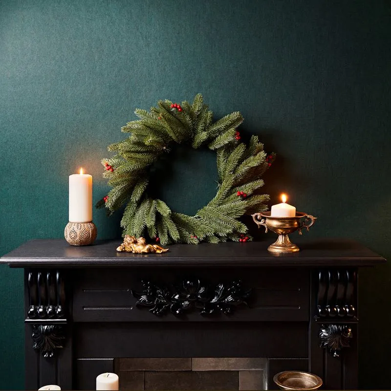 Еловый венок с ягодами NEON-NIGHT Ø 45 см, литой - Фото 2