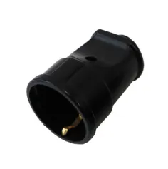 Розетка штепсельные двухполюсные УХЛ4, 16А, IP20, черная РП-16-002Ч