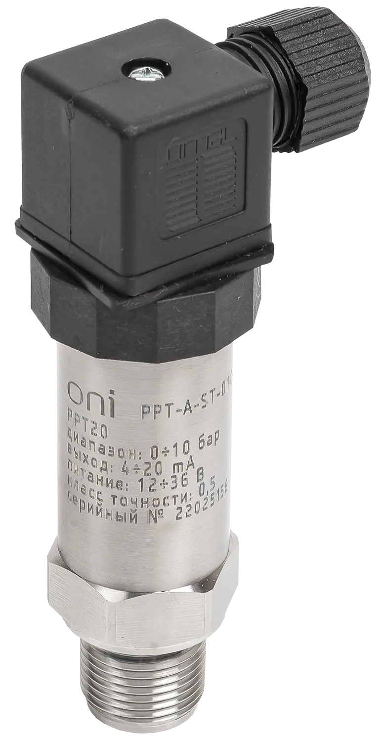 Преобразователь абсолютного давления PPT20 0,5% 0-10Бар 4-20мА M20 DIN43650 ONI PPT-A-ST-010-4-20-3-2