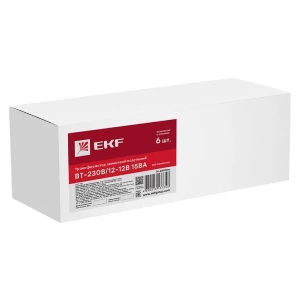 Трансформатор звонковый BT-230В/12-12В 15ВА EKF - Фото 3