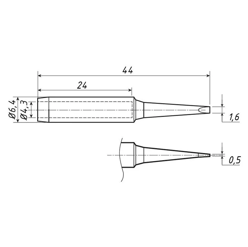 Жало для паяльника серии 900М, Ø4,3мм, тип плоский малый 1,6мм, блистер REXANT - Фото 4