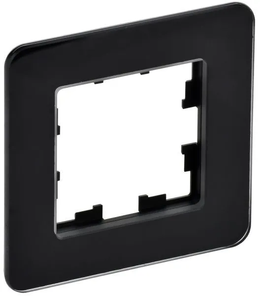 BRITE Рамка 1-местная РУ-1-2-Бр стекло черный RE IEK BR-M12-G-41-K02
