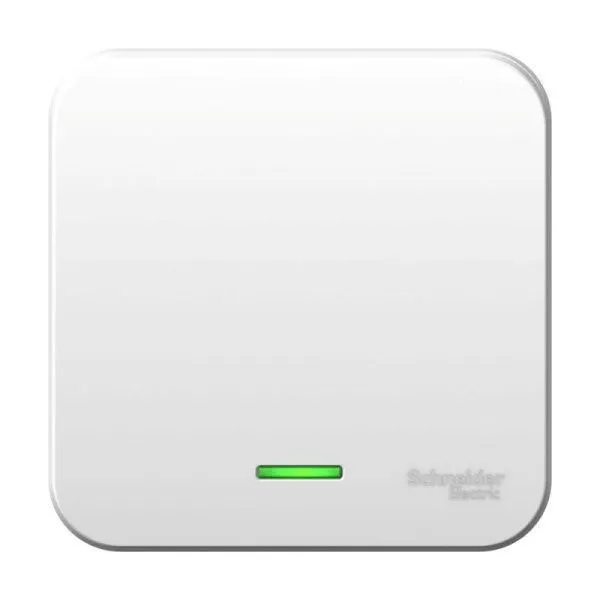 Выключатель 1-кл. ОП Blanca 6А IP20 (сх. 1) 250В с подсветкой с металлич. пластиной бел. SE BLNVA061121