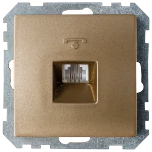 Розетка телефонная четырехконтактная скрытой установки ТР4-037 бронза