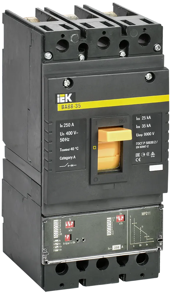 Выключатель автоматический ВА88-35 3Р 250А 35кА с электронным расцепителем MP 211 IEK SVA31-3-0250