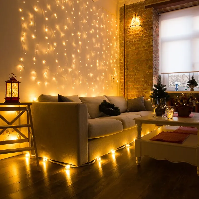 Гирлянда Светодиодный Дождь 1.5x1.5 м, прозрачный ПВХ, 144 LED с контроллером, теплое белое свечение NEON-NIGHT - Фото 4