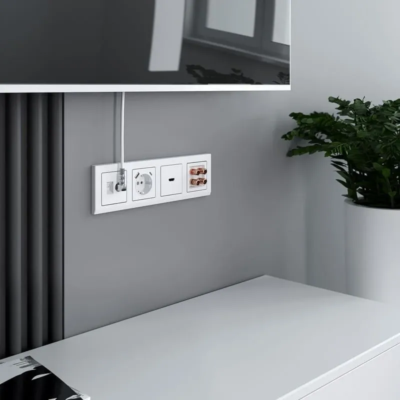 Розетка ТВ+Ethernet RJ-45 6 cat.(белый) Werkel - Фото 2