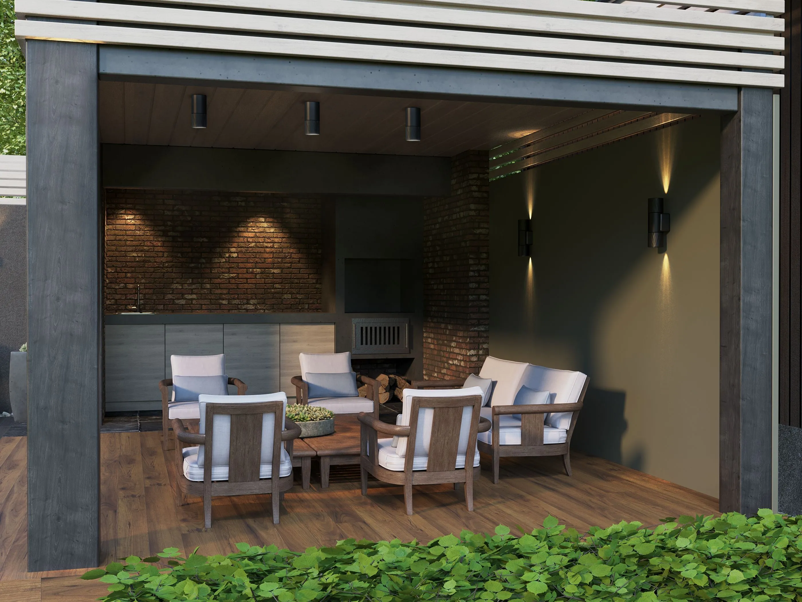 LIGHTING Светильник уличный 5222 потолочный под лампу GU10 IP65 черный IEK - Фото 4