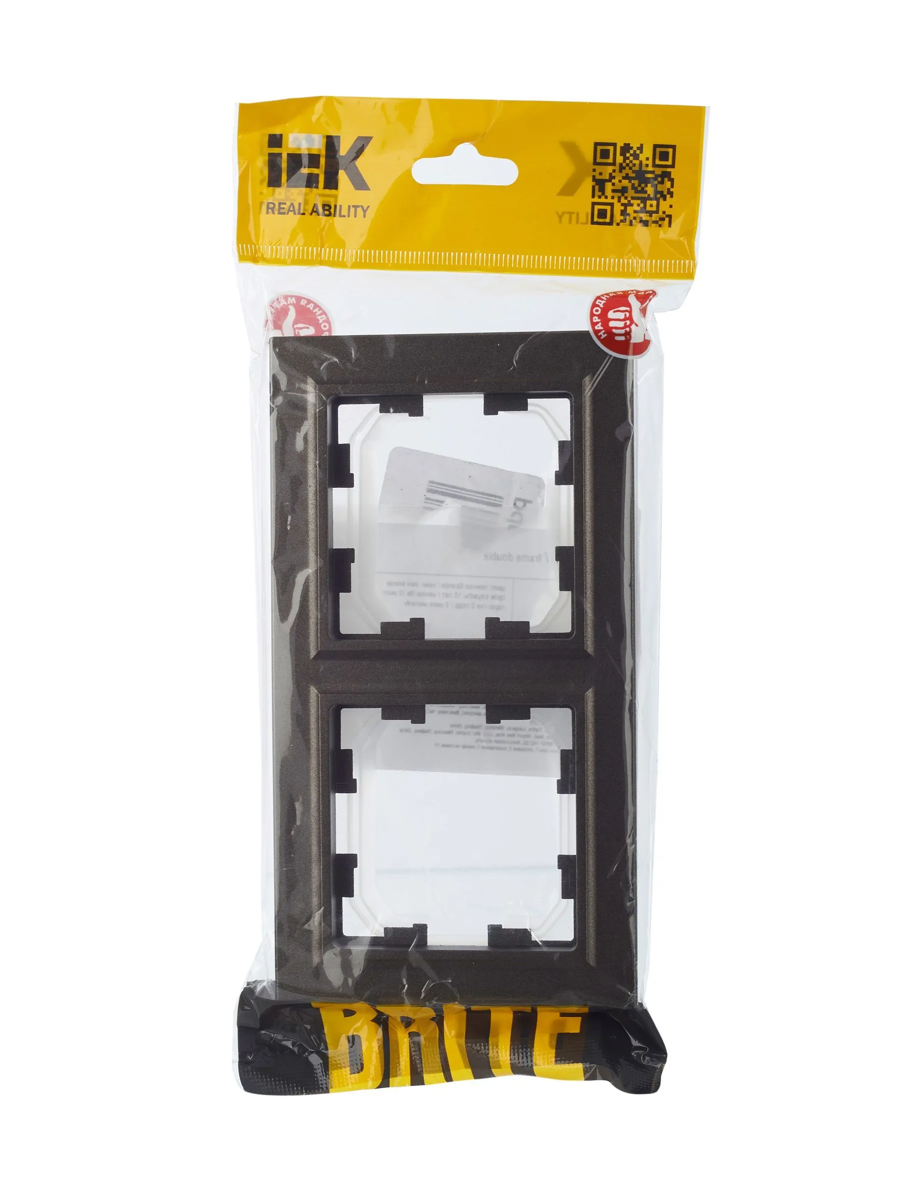 BRITE Рамка 2-местная IP44 РУ-2-БрТБ-44 темная бронза IEK - Фото 4