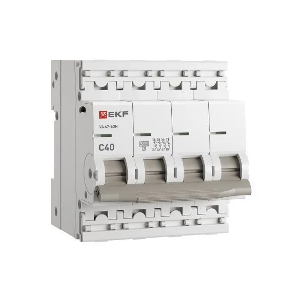 Авт. выкл. 4P 40А (C) 4,5kA ВА 47-63N EKF PROxima M634440C