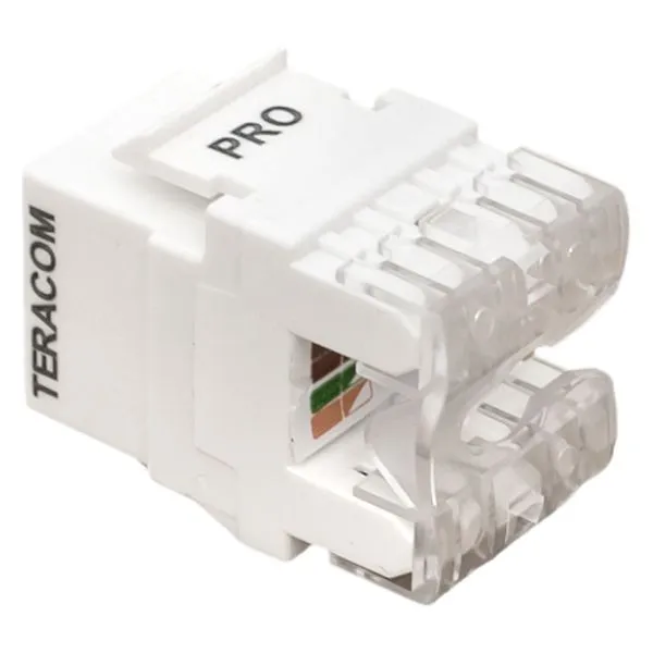 Модуль Keystone TERACOM PRO Cat.6 RJ-45 неэкран. 110 IDC 180 град. белый - Фото 2