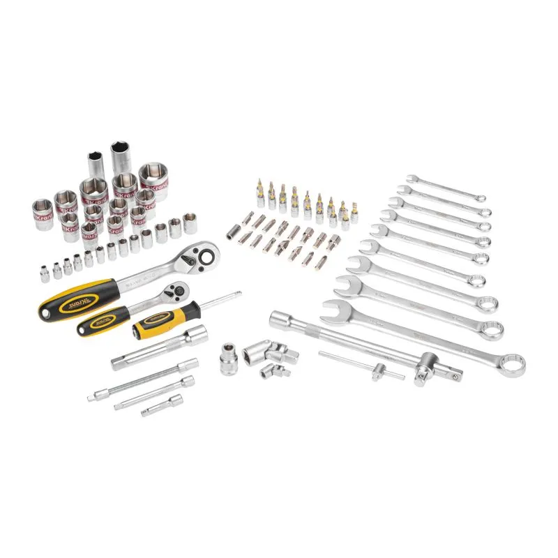 Набор инструментов, 1/2, 1/4, CrV, пластиковый кейс, 82 предмета KRANZ - Фото 2