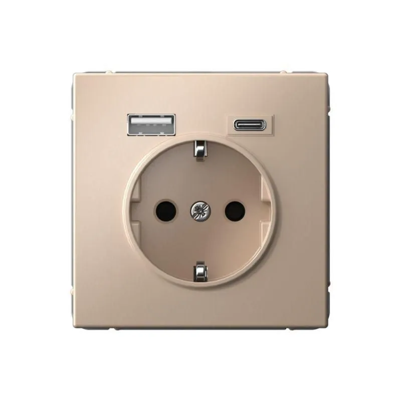 Розетка ArtGallery 16А с 2-мя заряд. устройствами USB A+C 5В/2.4А/3А 2х5В/1.5А механизм песочн. SE GAL001232 1823422