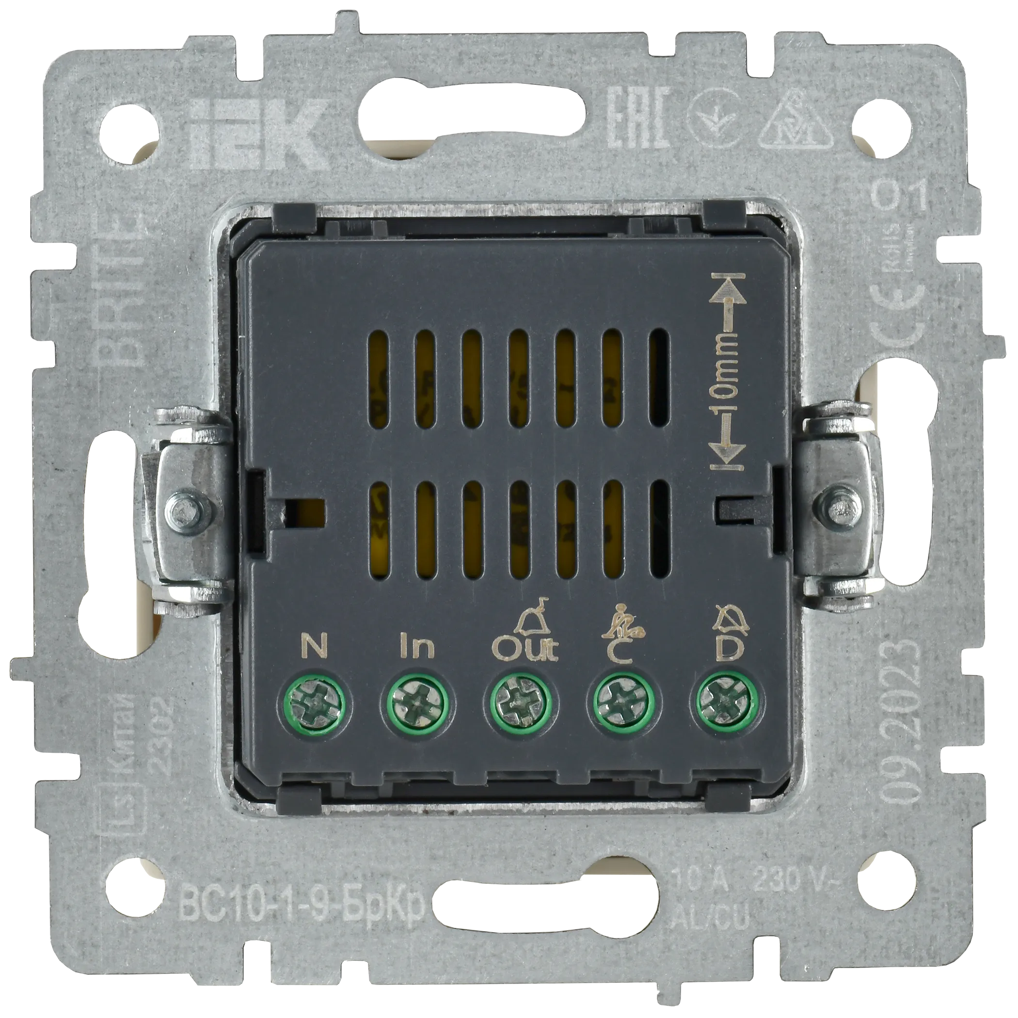 BRITE Кнопка звонка с индикацией для отелей 10А ВС10-1-9-БрКр бежевый IEK - Фото 6