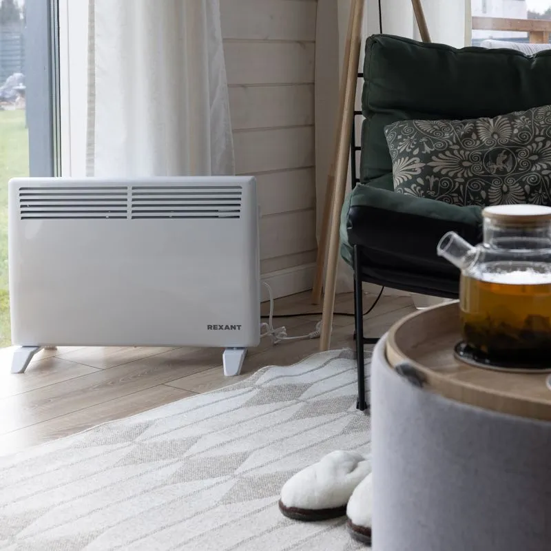 Конвектор электрический с механическим термостатом, 1,5кВт, Х-нагревательный элемент, ножки REXANT - Фото 2