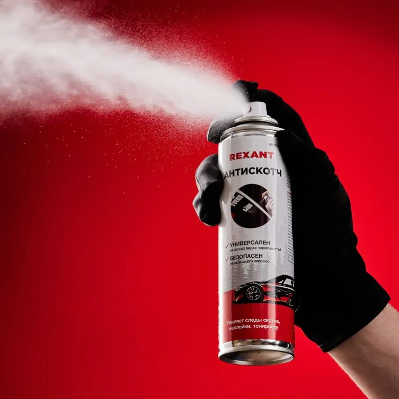 Удалитель следов наклеек и тонировочной пленки (антискотч), аэрозоль 335мл REXANT - Фото 4
