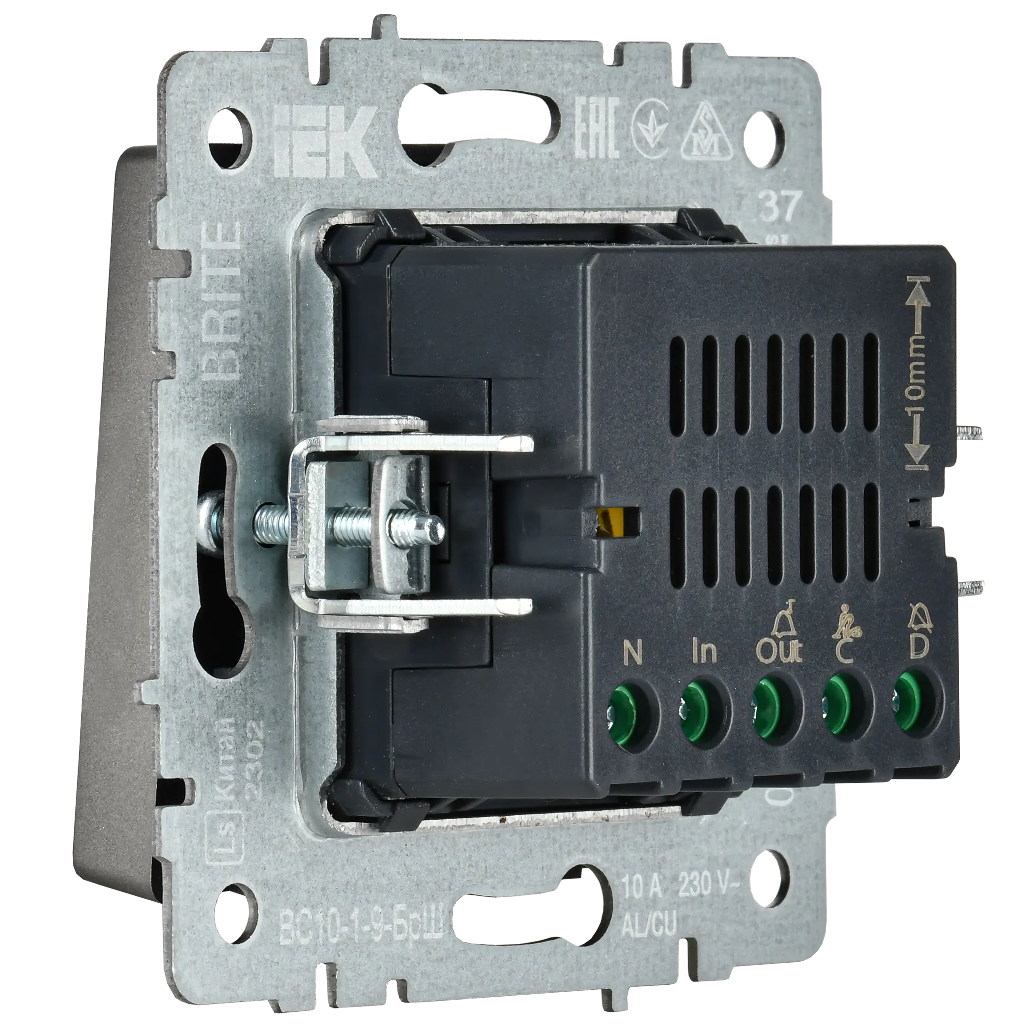 BRITE Кнопка звонка с индикацией для отелей 10А ВС10-1-9-БрС сталь IEK - Фото 7