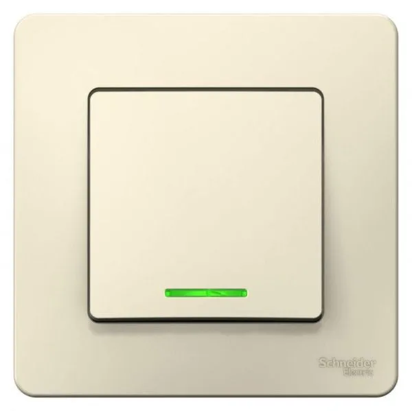 Переключатель проходной 1-кл. СП Blanca 10А IP20 (сх. 6) 250В с подсветкой молочн. SE BLNVS010612