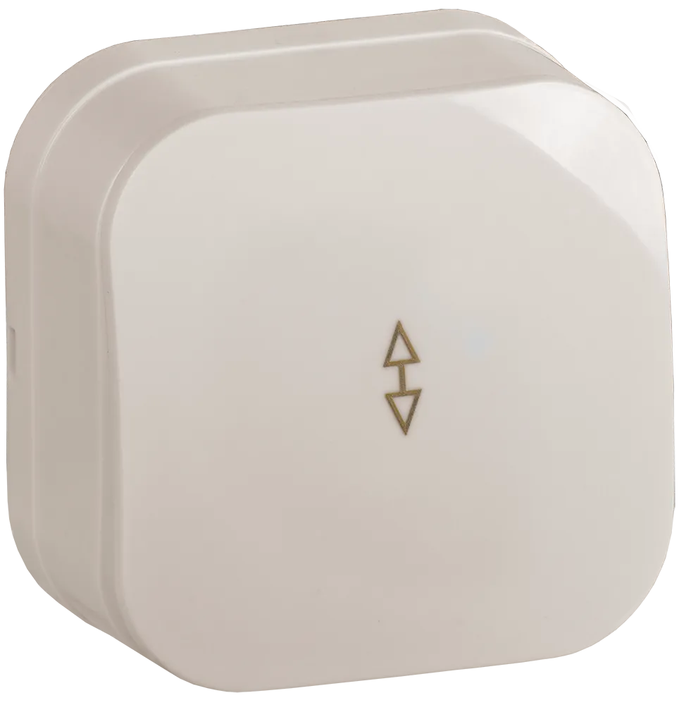 GLORY Выключатель 1-клавишный для открытой установки проходной 10А ВСп10-1-0-ХК кремовый IEK