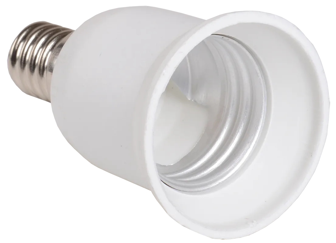 Переходник Е14-Е27 ПР14-27-К02 пластик белый (индивидуальный пакет) IEK EPR21-01-01-K01