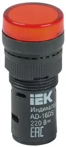 Лампа AD16DS(LED)матрица d=16мм красный 230В AC IEK BLS10-ADDS-230-K04-16