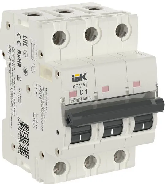 ARMAT Автоматический выключатель M10N 3P C 1А IEK AR-M10N-3-C001