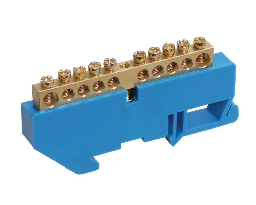 Шина N "ноль" на DIN-изоляторе СИНИЙ 6х9-10 DEKRON