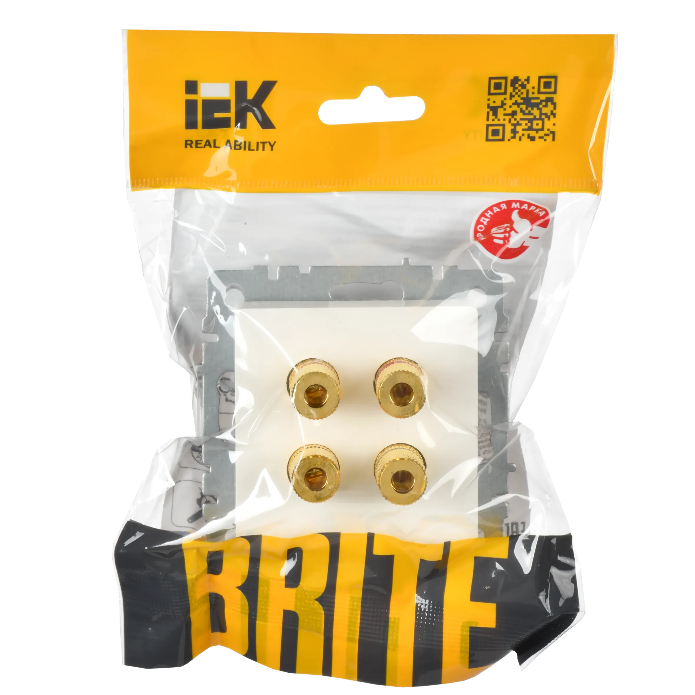 BRITE Аудиорозетка 4-местная РА10-БрБ белый IEK - Фото 5