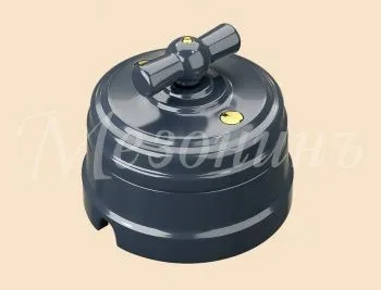 Выключатель ретро фарфоровый поворотный на четыре положения (2-х клавишн, в комплекте с подъемной 