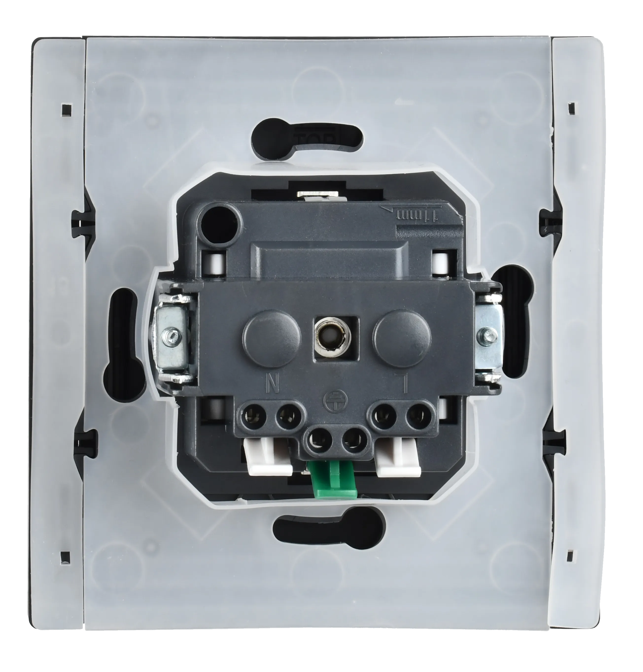 FORTE&PIANO Розетка 1-местная с заземлением с защитными шторками и крышкой безвинтовое крепление 16А IP44 FP119 черный IEK - Фото 3