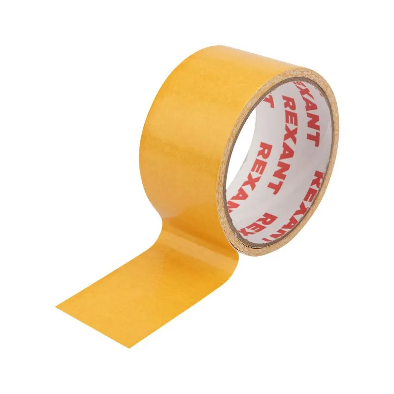 Двухсторонний скотч REXANT, тканевая основа 48 мм, ролик 5 м 09-6348