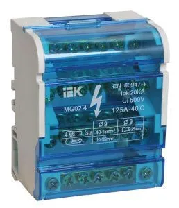 Шины на DIN-рейку в корпусе (кросс-модуль) ШНК 4х7 3L+PEN IEK YND10-4-07-100