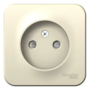 Розетка 1-м ОП Blanca 16А IP20 250В без заземл. защ. шторки с изолир. пластиной молоч. SE BLNRA001112 1210507